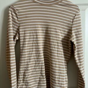 Vineyard Vines Beige and White Striped Top
